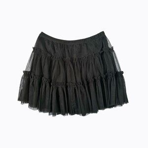 Rachael & Chloe Tiered Ruffle Mini Skirt Black Ballet Whimsigoth Ballerina Sz M